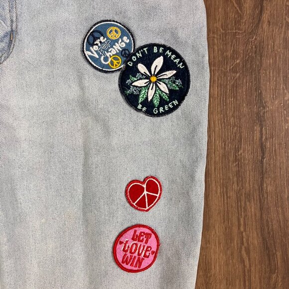 Divided Boyfriend Fit Patches Slim Low Jeans Sz 10 - Picture 4 of 15